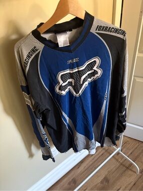 Fox Racing Blue & Gray Long-Sleeve Jersey